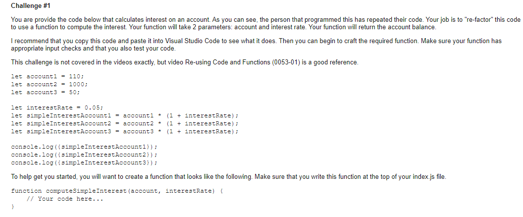 Solved Challenge #1 You are provide the code below that | Chegg.com