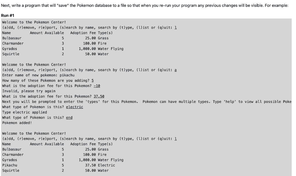 Solved Write in python pokemon = { | Chegg.com