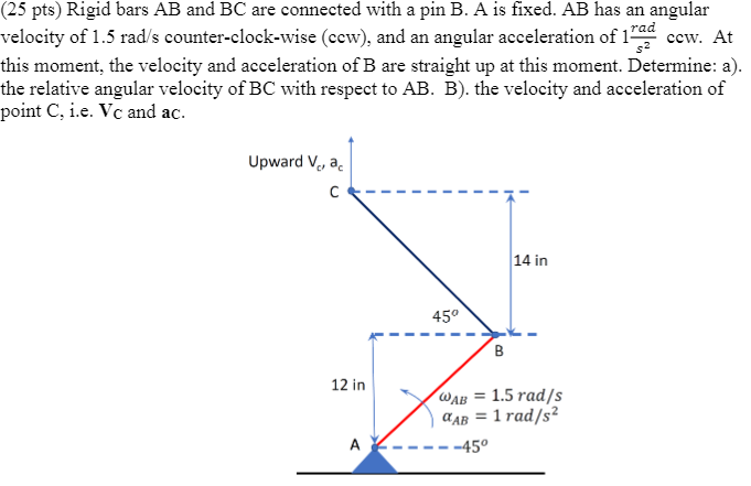 Solved Rigid bars AB and BC are connected with a pin B. A is | Chegg.com