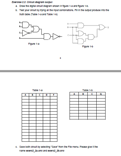 Solved Exercise 2.2: Circuit diagram Output a Draw the | Chegg.com