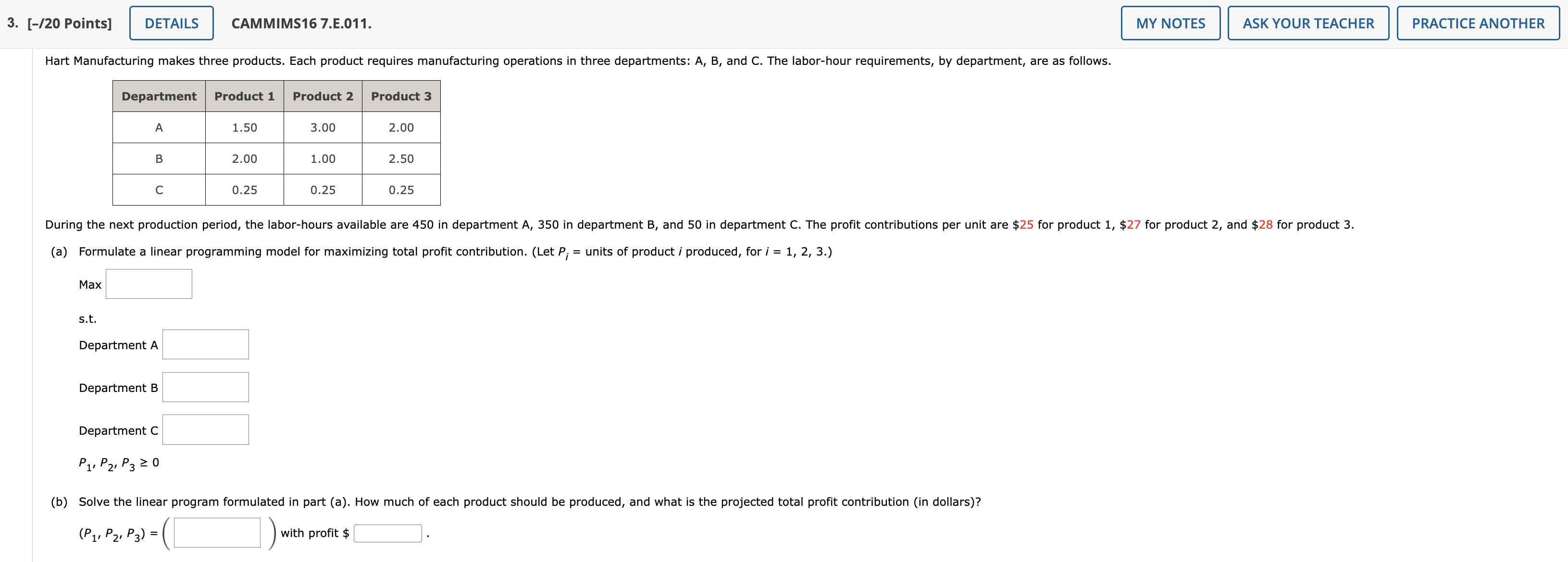 Solved (a) Formulate a linear programming model for | Chegg.com