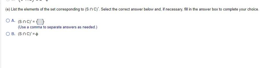Solved (e) List the elements of the set corresponding to | Chegg.com
