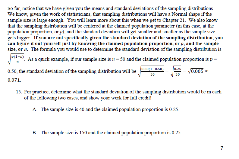 Solved 13. Because The Distribution Of Sample Proportions | Chegg.com