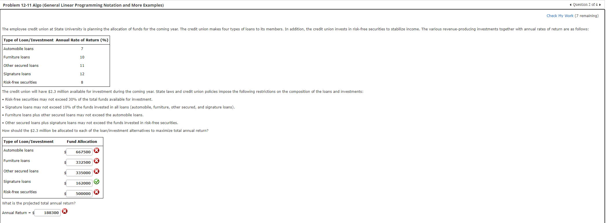 Solved Problem 12-11 Algo (General Linear Programming | Chegg.com