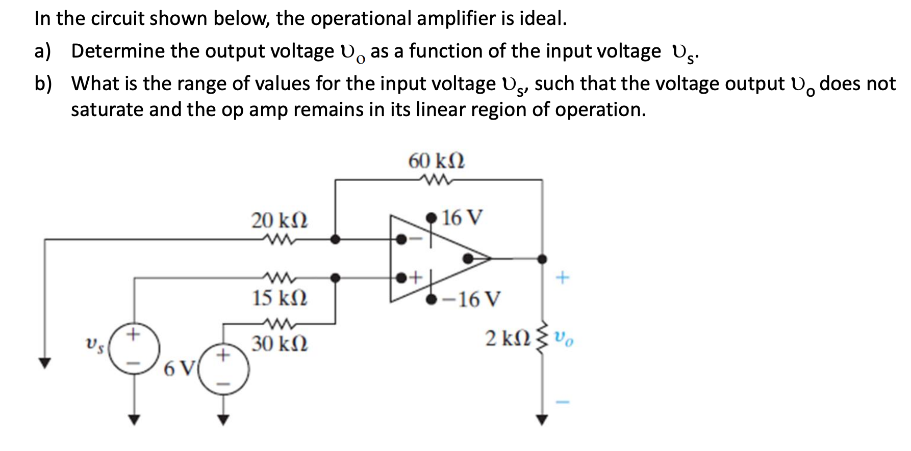 Solved In the circuit shown below, the operational amplifier | Chegg.com