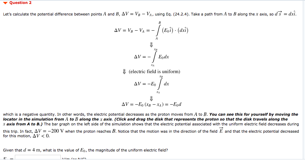 Solved Question 2 Let's calculate the potential difference