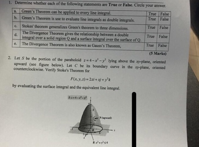 Solved 1. Determine whether each of the following statements | Chegg.com