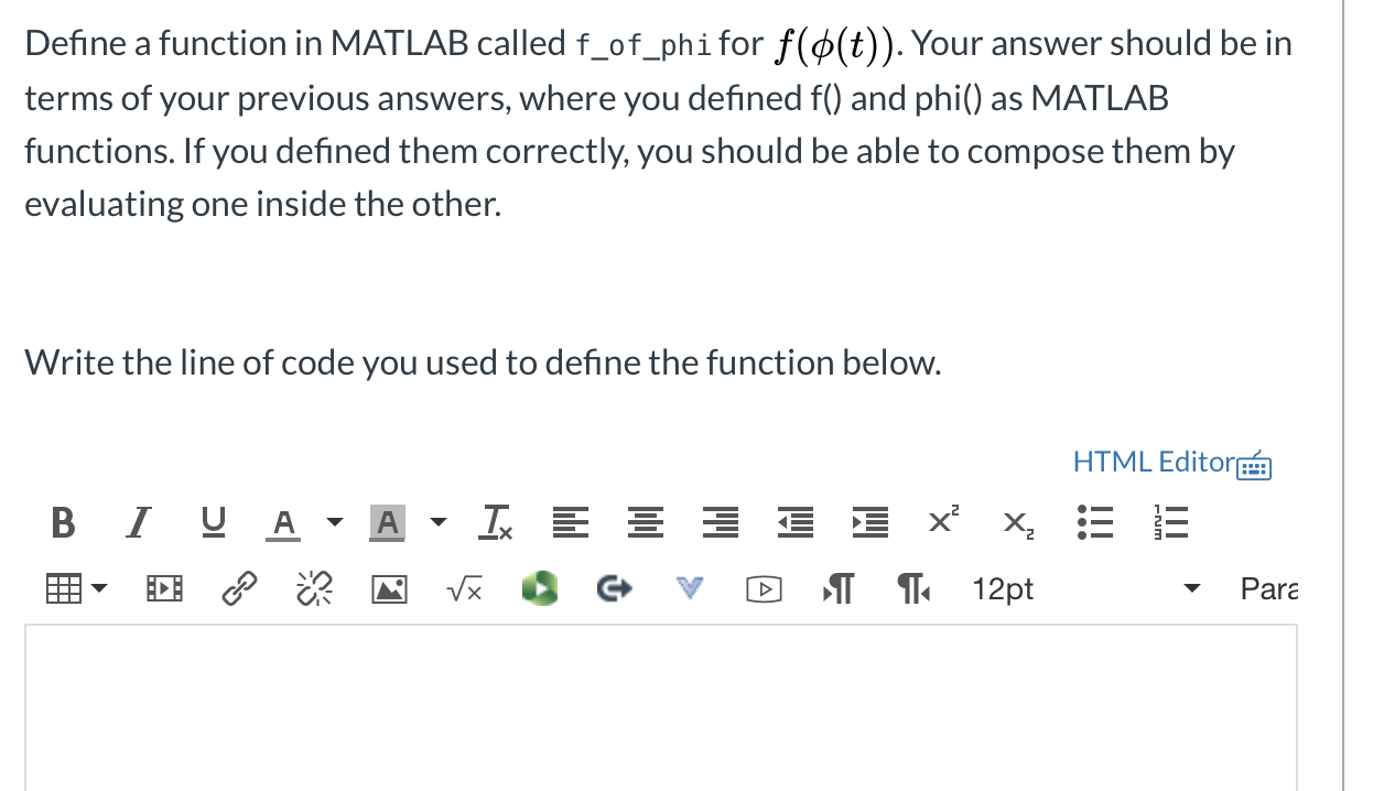 Create a new MATLAB script and define the function | Chegg.com