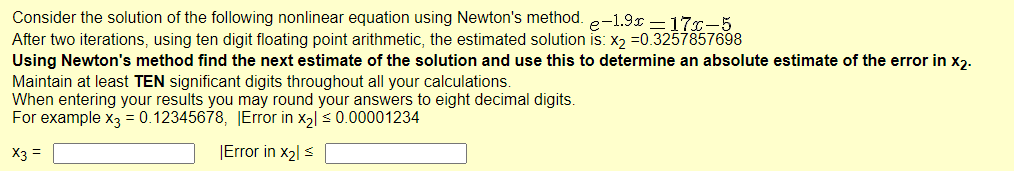 Solved Consider the solution of the following nonlinear | Chegg.com