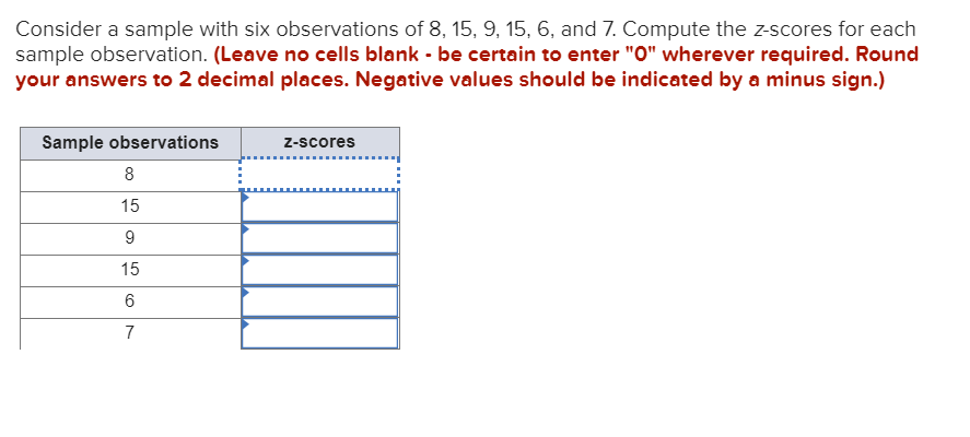 Solved Consider a sample with six observations of 8, 15, 9, | Chegg.com