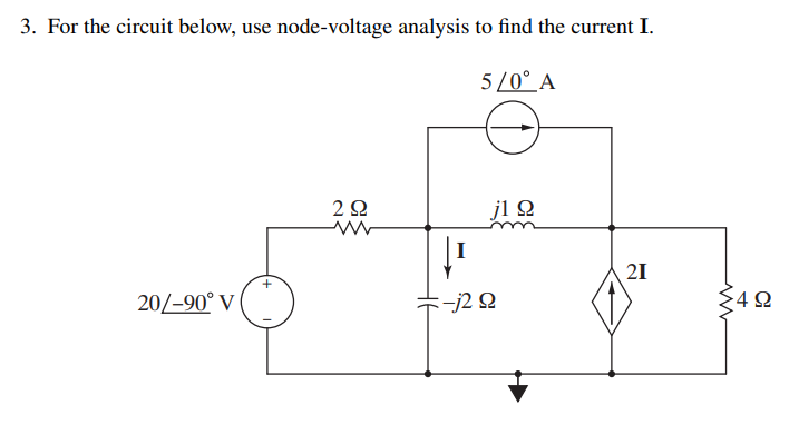 Solved 3. For the circuit below, use node-voltage analysis | Chegg.com