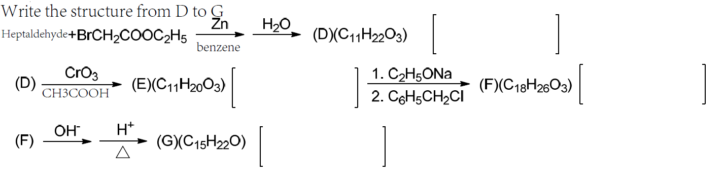 Solved Write the structure from D to G Zn | Chegg.com