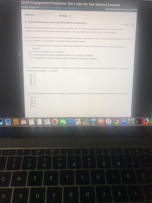 Solved 12.04 Engagement Problems: The t Test for Two Related | Chegg.com