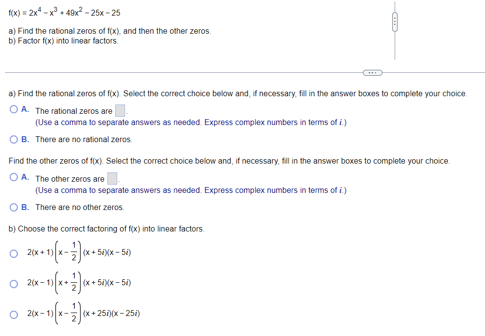 find the zero of $f x )= 4x 2 28x 49