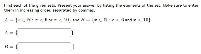 Solved Find Each Of The Given Sets. Present Your Answer By | Chegg.com