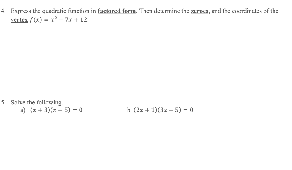 Solved Express the quadratic function in factored form. Then | Chegg.com