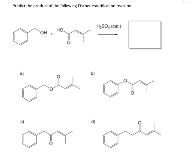 Solved Predict the product of the following Fischer | Chegg.com