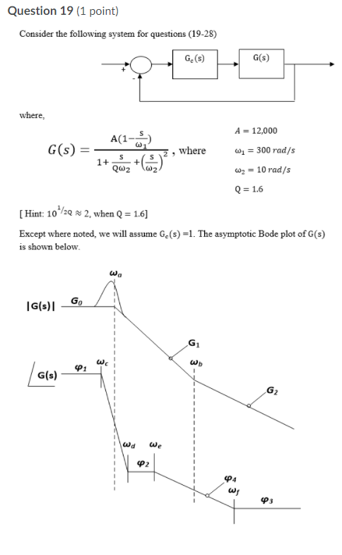 Solved Question 19 (1 point) Consider the following system | Chegg.com