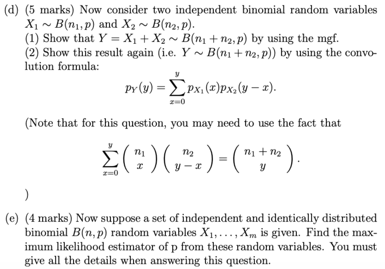 Solved Consider The Following Binomial Distribution With Chegg Com