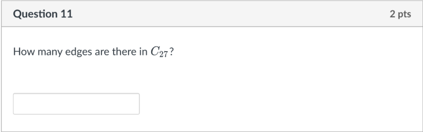 Solved How many edges are there in C27 ? | Chegg.com
