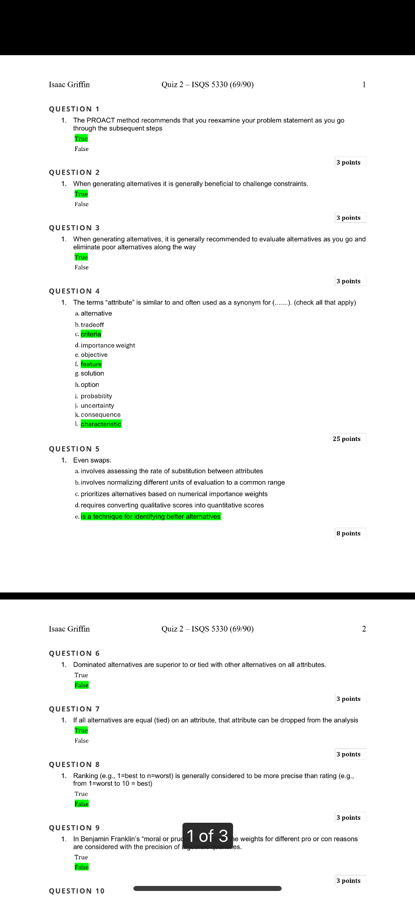 Solved QUESTION 1The PROACT method recommends that you | Chegg.com