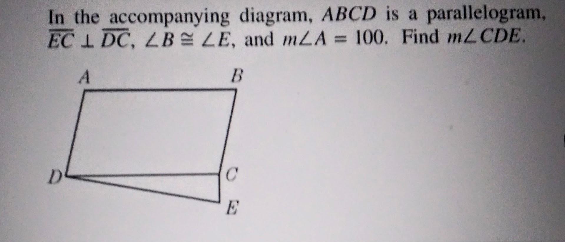 Solved In The Accompanying Diagram, ABCD Is A Parallelogram, | Chegg.com