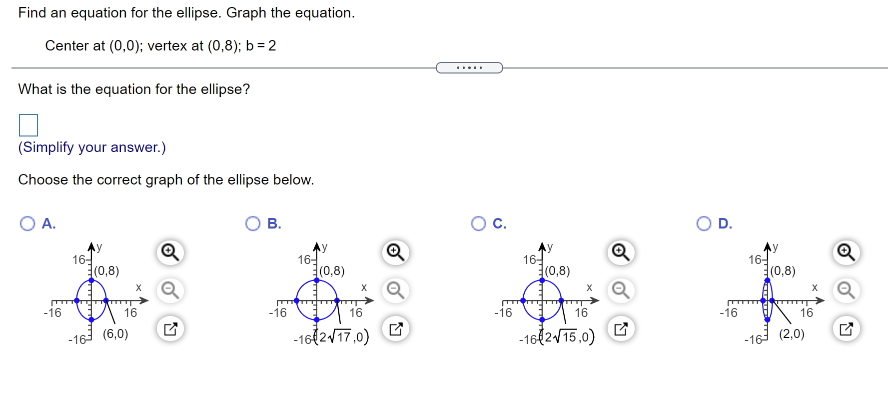 Solved Find An Equation For The Ellipse. Graph The Equation. | Chegg.com