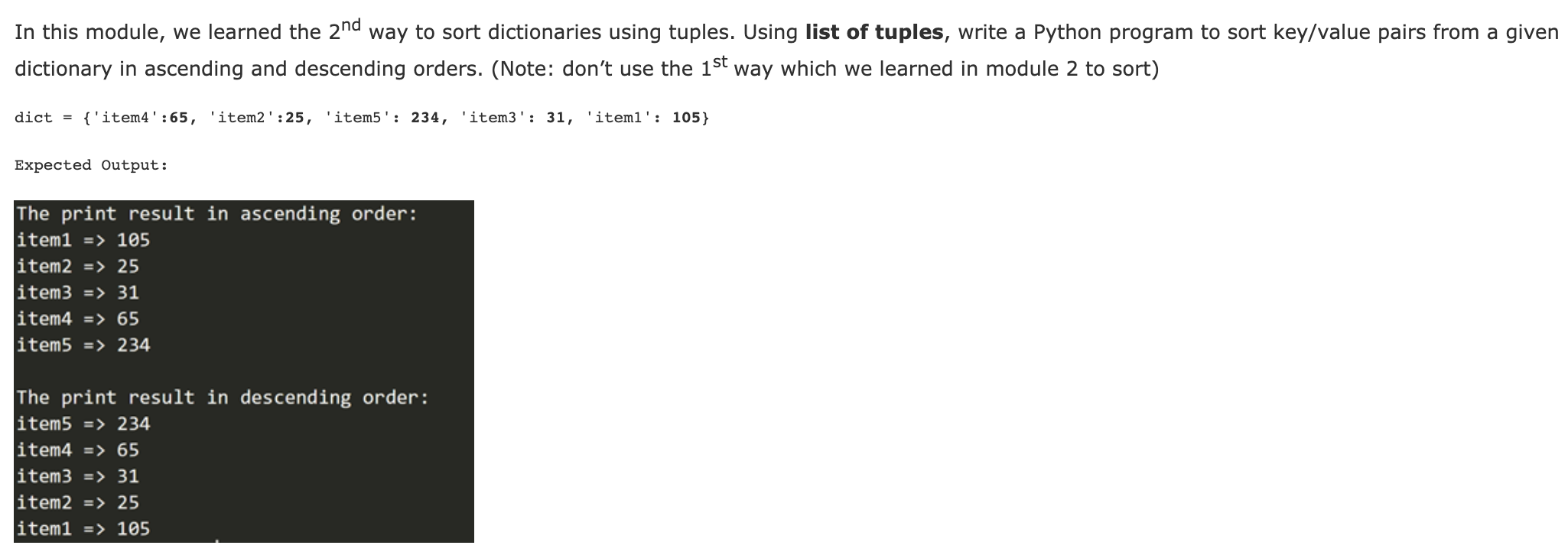 Solved In this module, we learned the 2nd way to sort | Chegg.com