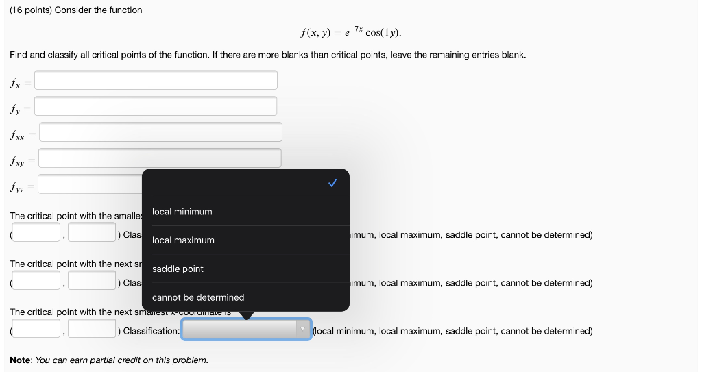Solved Problem 3. (16 points) Consider the function f(x, y) | Chegg.com