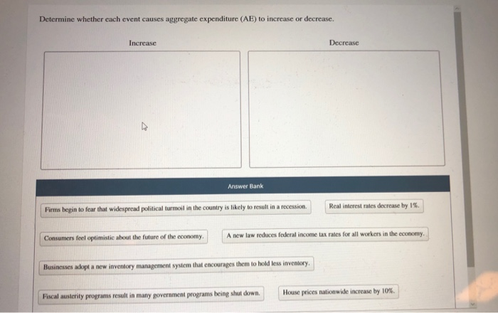 Solved Determine whether each event causes aggregate | Chegg.com