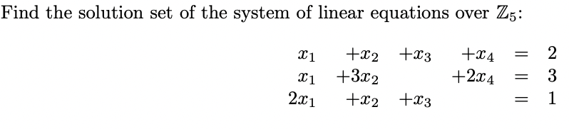 Solved Find the solution set of the system of linear | Chegg.com
