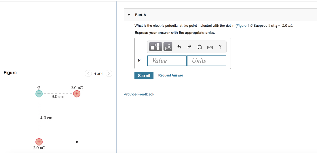 Solved Part A What is the electric potential at the point | Chegg.com