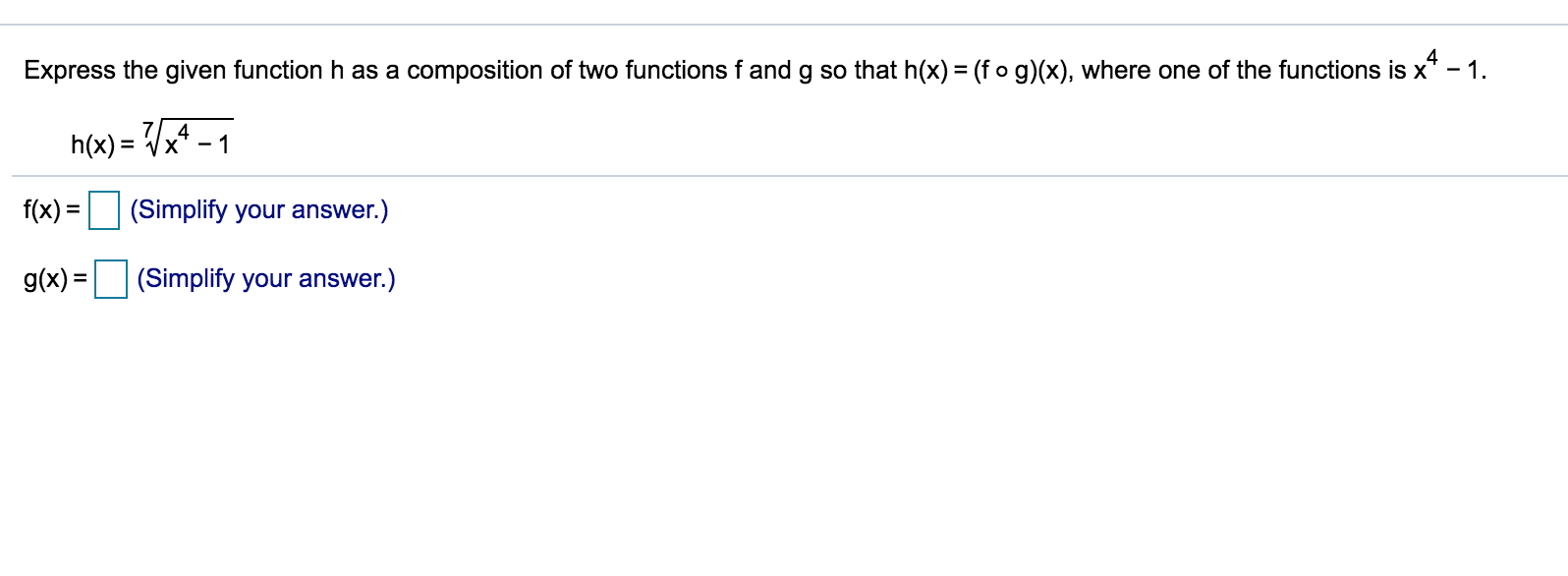 Solved Express the given function has a composition of two | Chegg.com