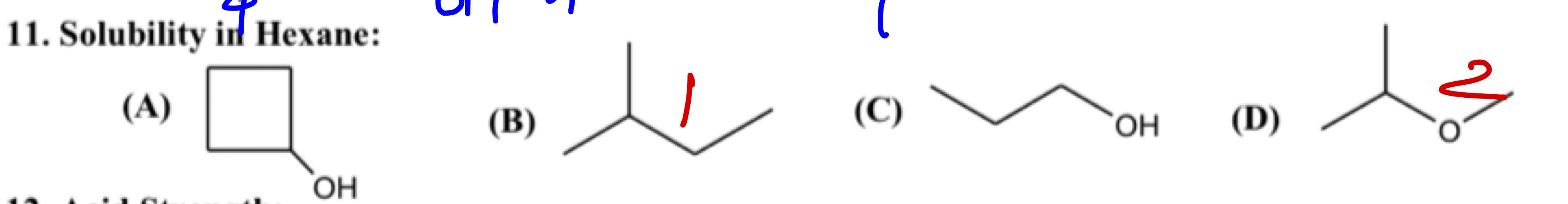 Solved cyclobutanol or propanol which one is more polar? A