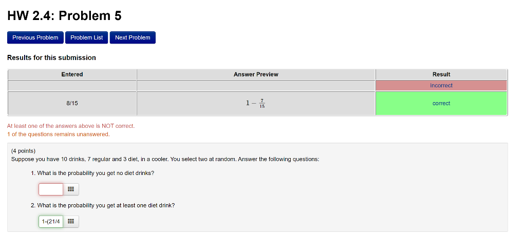 Solved HW 2.4: Problem 5 Previous Problem Problem List Next | Chegg.com