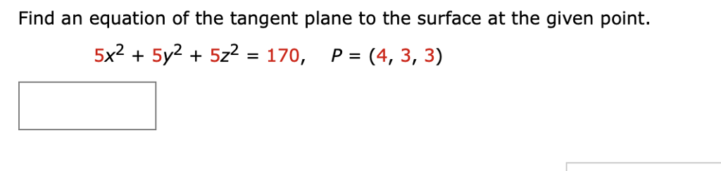 Solved Find An Equation Of The Tangent Plane To The Surface