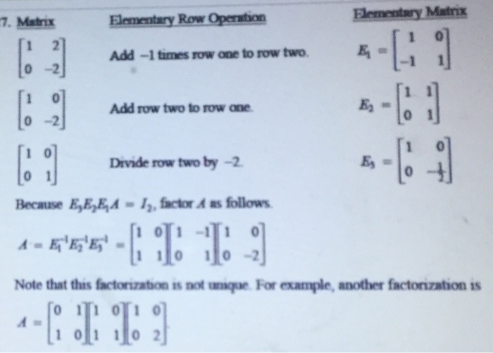 Solved: Linear Algebra - Elementary Matrices: Question 27 | Chegg.com