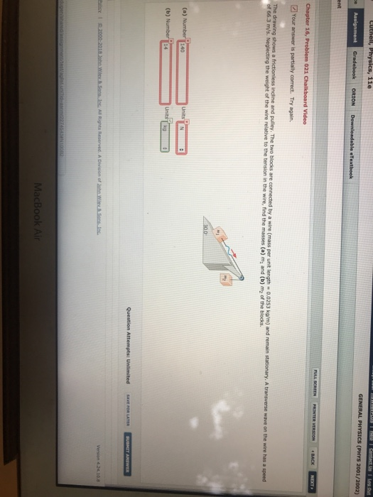 Solved GENERAL PHYSICS (PHYS 2001/2002) ORION Chapter 16, | Chegg.com