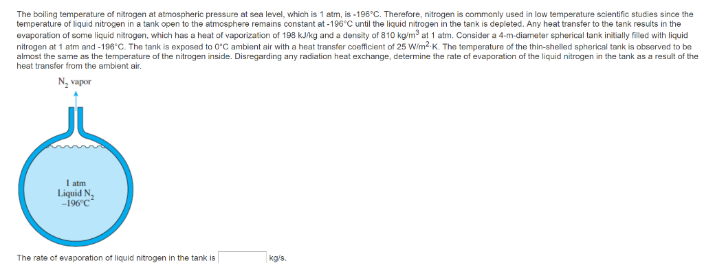 Solved The boiling temperature of nitrogen at atmospheric | Chegg.com
