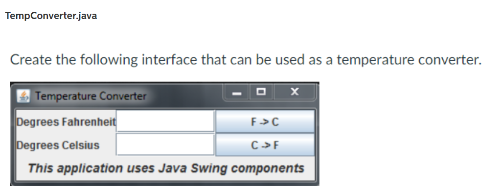 Solved TempConverter.java Create the following interface | Chegg.com