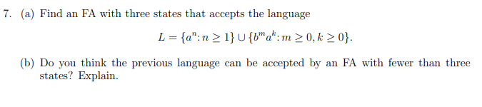 Solved Find An FA For Both A And B And Explain B | Chegg.com