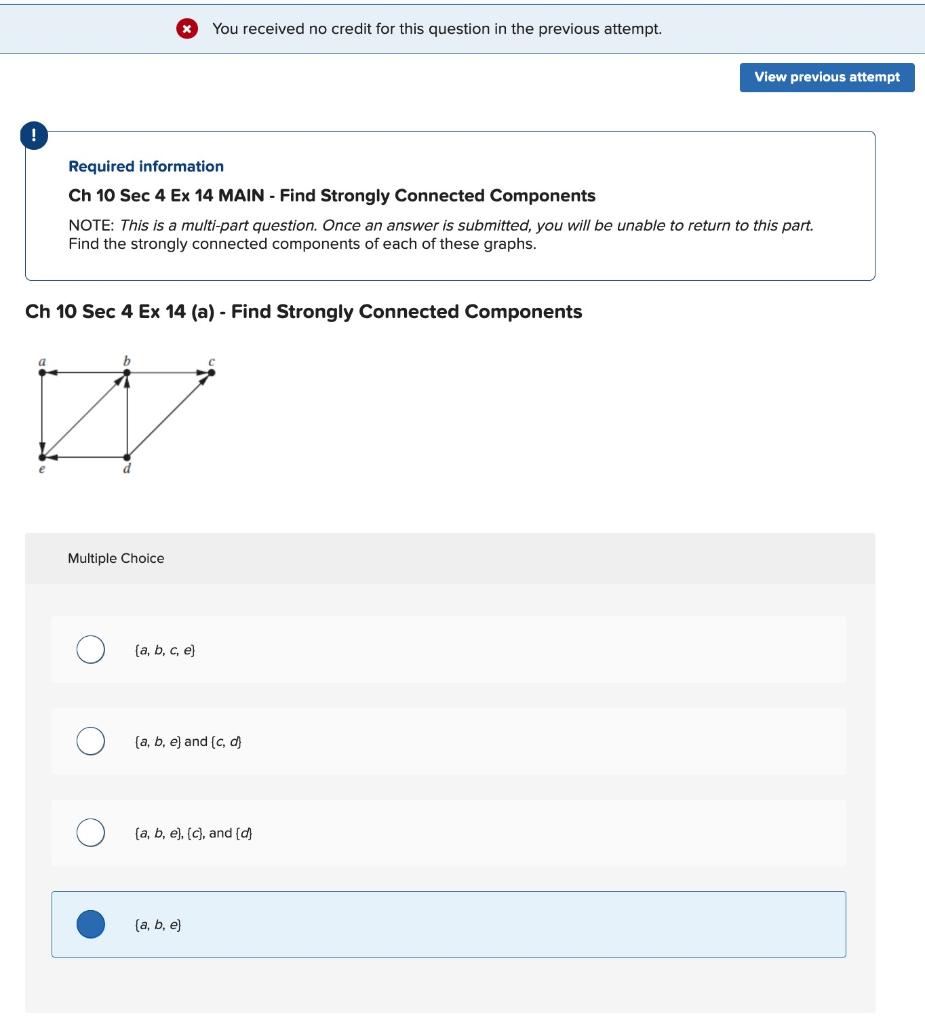 Solved You received no credit for this question in the | Chegg.com