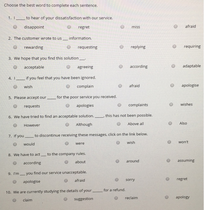 solved-choose-the-best-word-to-complete-each-sentence-1-chegg