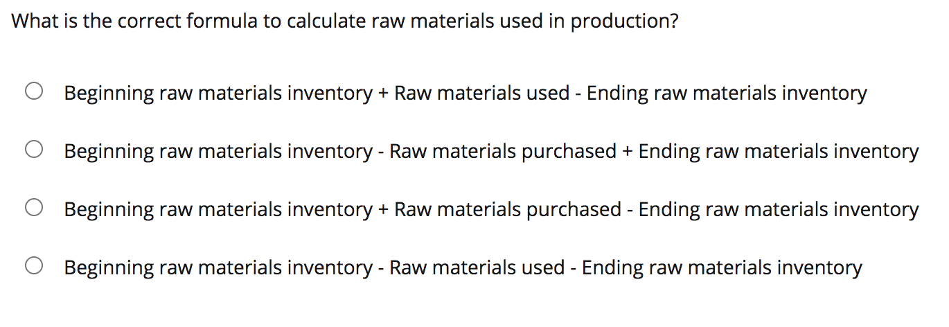 Solved What Is The Correct Formula To Calculate Raw | Chegg.com