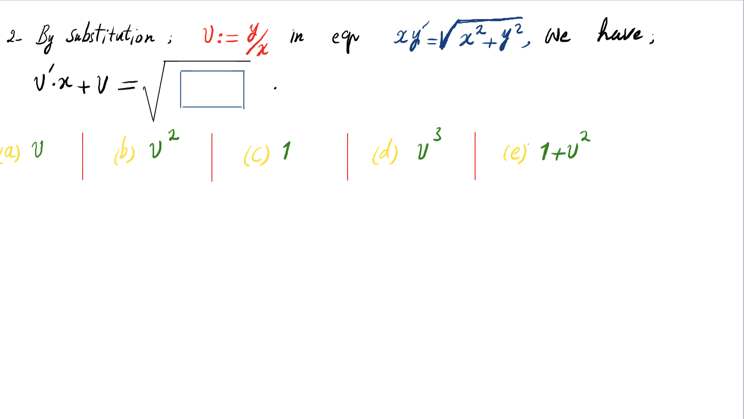 Solved 2 By Substitution U J In Ear Xy X Y We Chegg Com