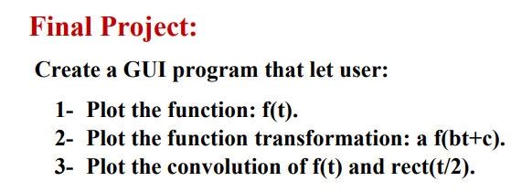 Solved Final Project: Create a GUI program that let user: 1- | Chegg.com