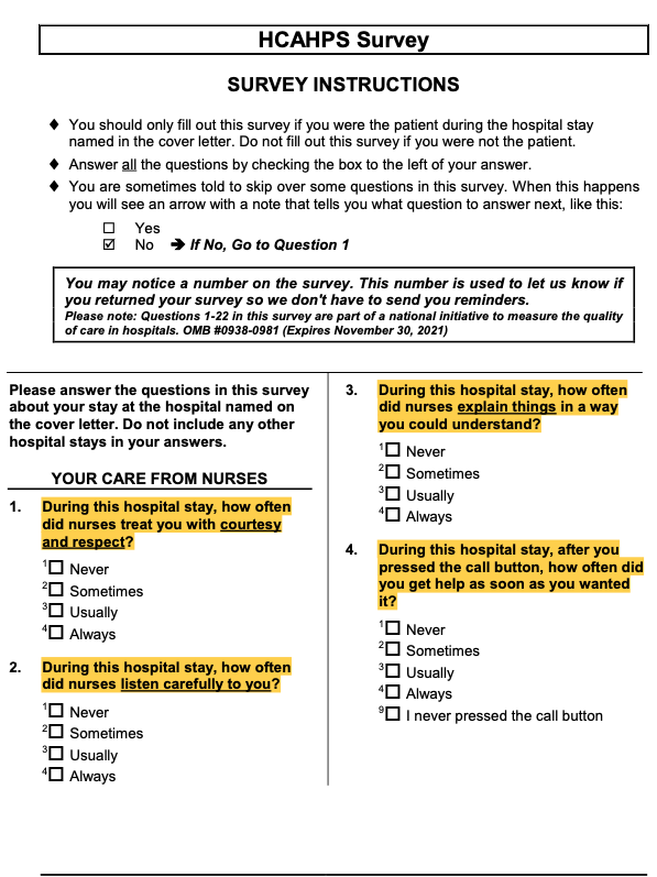 Hcahps Survey Questions 2024 - Tessa Fredelia