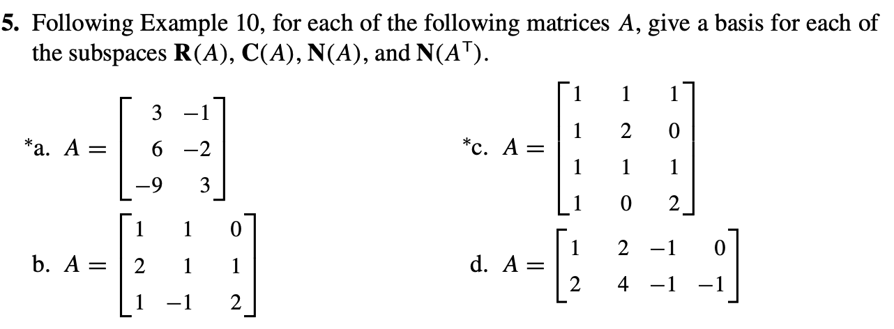 Solved 5. Following Example 10 , for each of the following | Chegg.com