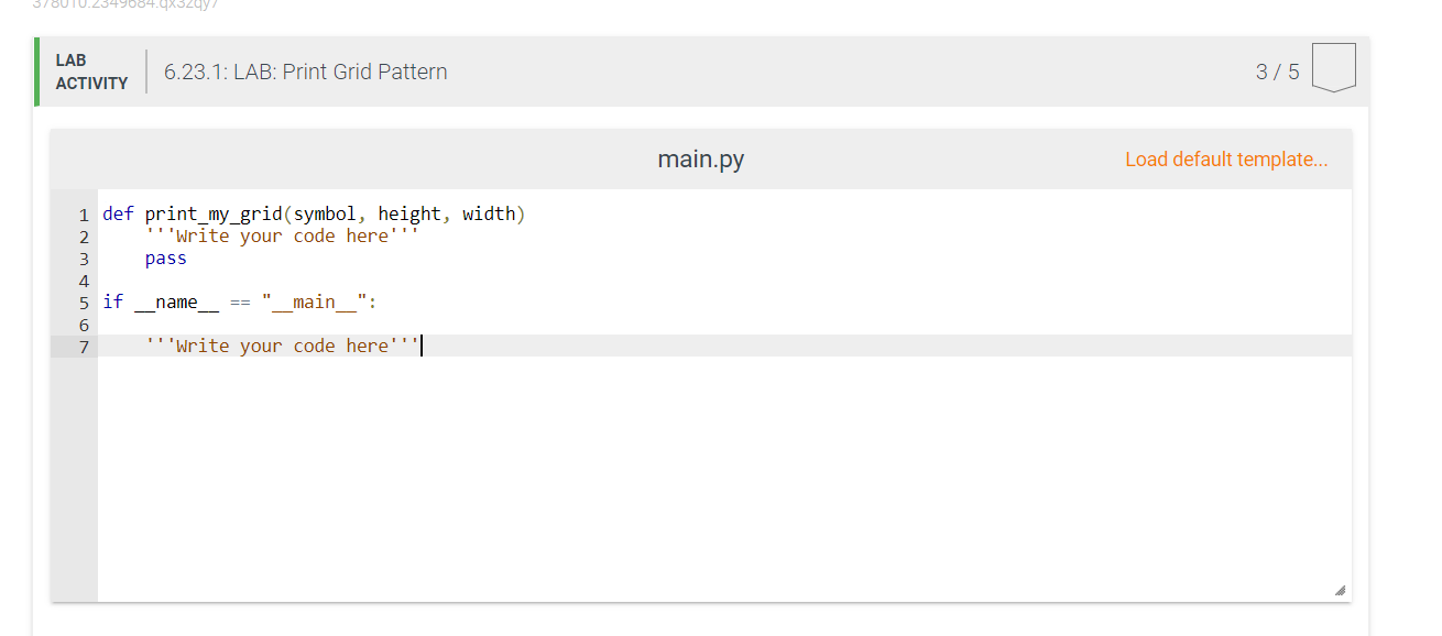 Solved LAB: Print Grid Pattern Learning Objective In this | Chegg.com