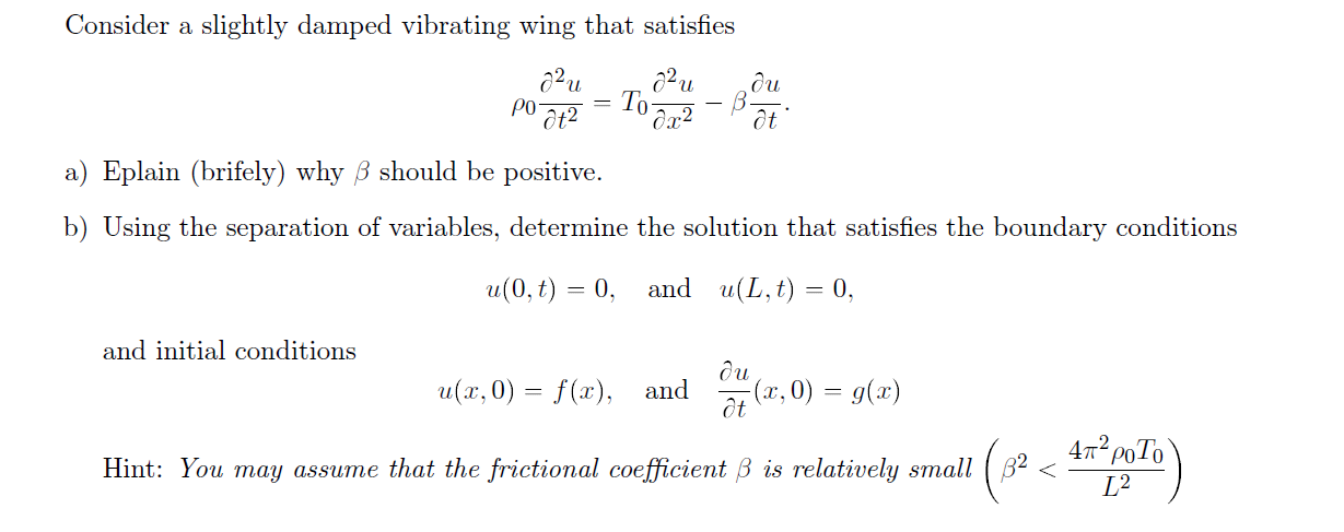 Solved Consider a slightly damped vibrating wing that | Chegg.com